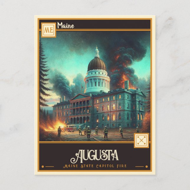 Carte Postale Augusta, Maine | VINTAGE (Devant)