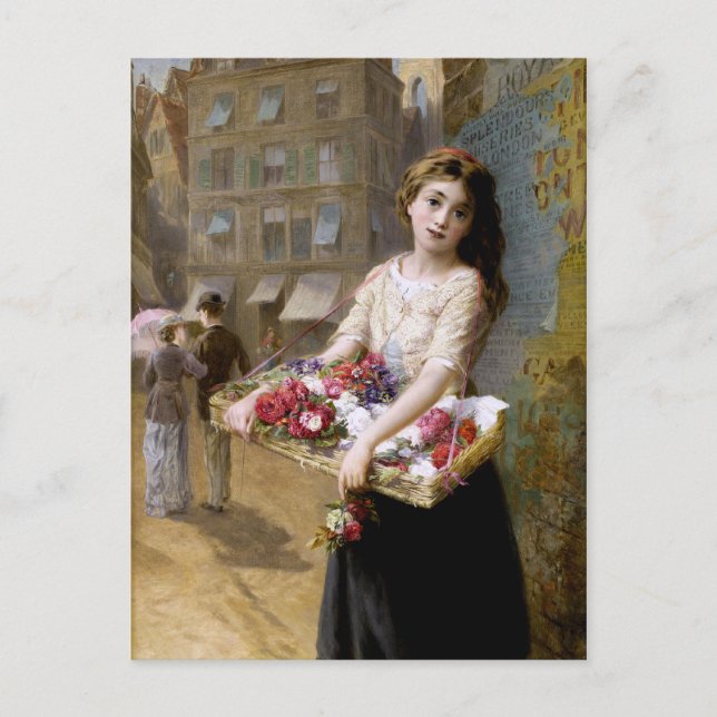Carte Postale Augustus Edwin Mulready : Un vendeur de fleur de (Devant)