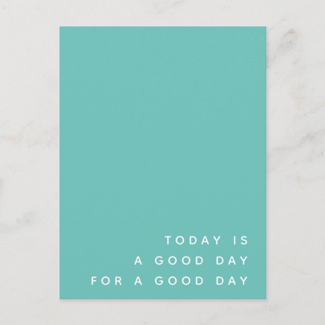 Carte Postale Aujourd'hui est un bon jour | Citation positive mo (Devant)
