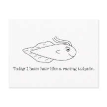 Aujourd'hui j'ai des cheveux comme un têtard de co