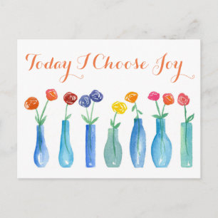 Carte Postale Aujourd'hui, je choisis Joy Rose Roses Inspiration