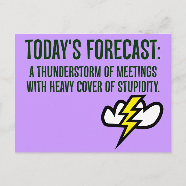 Carte Postale Aujourd'hui sera plein de réunions (Devant)