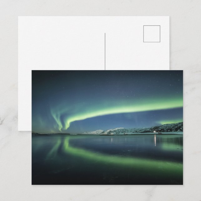 Carte Postale Aurora Borealis Norvège (Devant / Derrière)