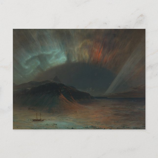 Carte Postale Aurora Borealis par l'église Frederic Edwin (Devant)