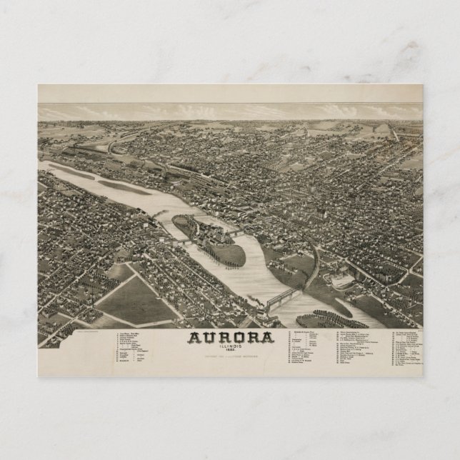 Carte Postale Aurora, Illinois (1882) (Devant)