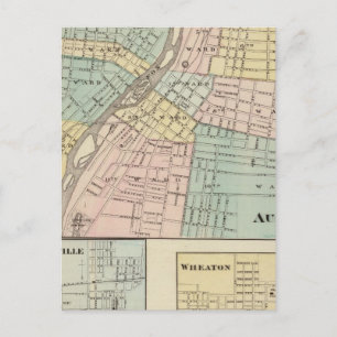 Carte Postale Aurora, Naperville et Wheaton