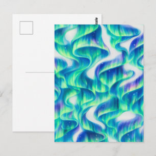 Carte Postale Aurore Boréale Motif Abstrait