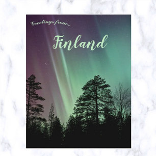 Carte Postale Aurores boréales à Someroharju en Finlande