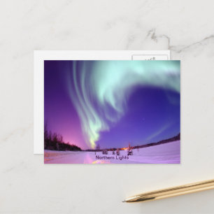 Carte Postale aurores boréales en Alaska Sky