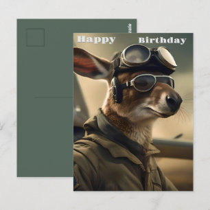 Carte Postale Aussie Kangaroo King Of The Airways, Anniversaire