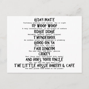 Carte Postale Aussie Slang