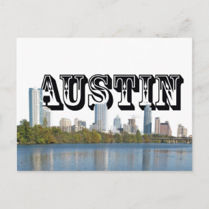 Carte Postale Austin Texas Skyline avec Austin dans le ciel