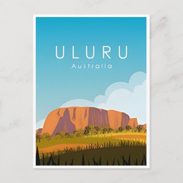 Carte Postale Australie Ayers Uluru Vintage voyage Rock (Devant)