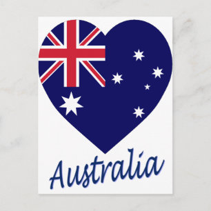 Carte Postale Australie - Coeur du drapeau
