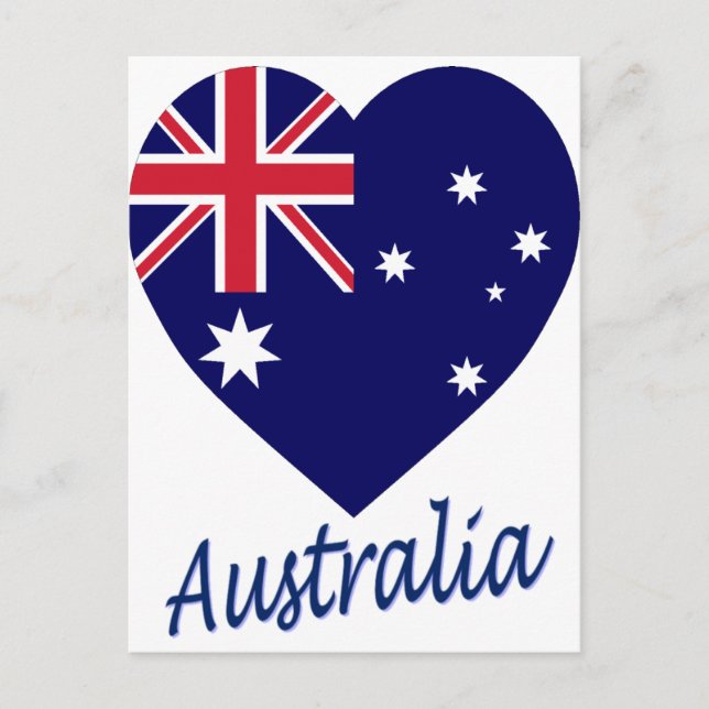 Carte Postale Australie - Coeur du drapeau (Devant)
