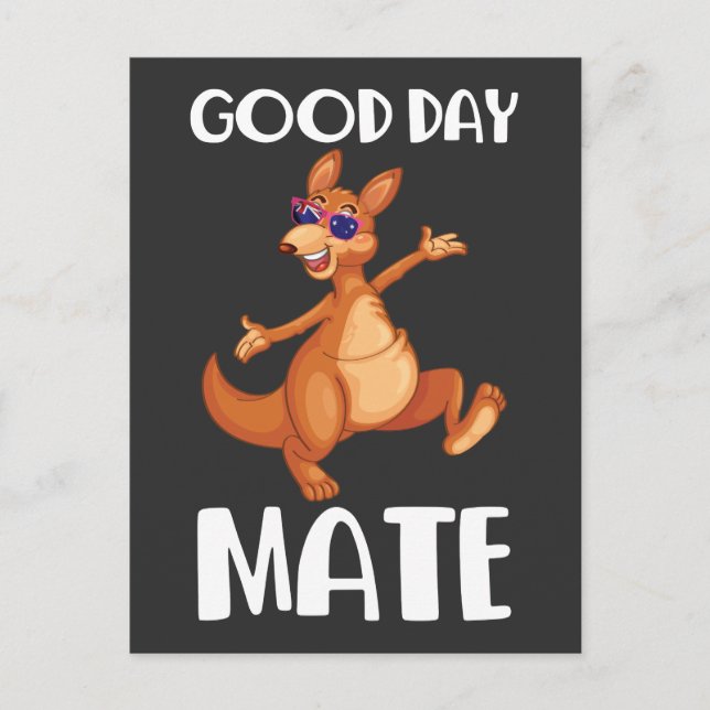 Carte Postale Australie Kangaroo Animal Drapeau Australien Aussi (Devant)