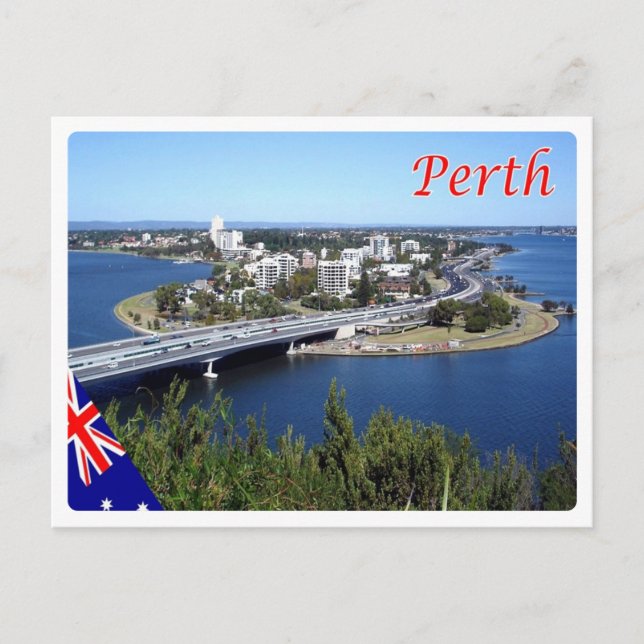 Carte Postale Australie - Perth - Skyline - (Devant)