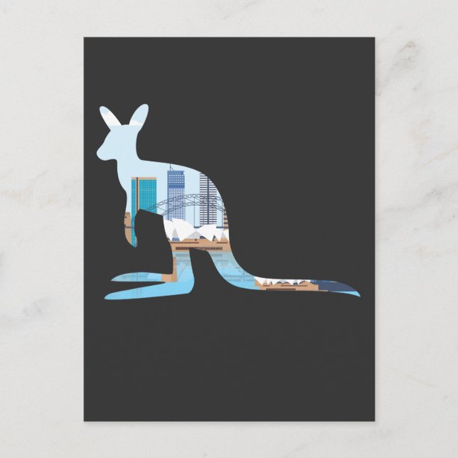 Carte Postale Australie Sydney Skyline Adventure kangourou Trave (Devant)