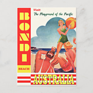 Carte Postale Australie - Terrain de jeu du Pacifique, Bondi Bea