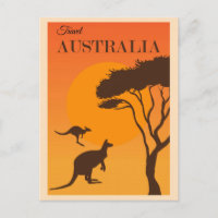 Australie Vintage Kangaroo Travel Poster