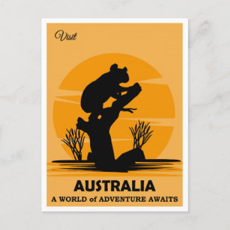 Carte Postale Australie Vintage Koala Bear Travel