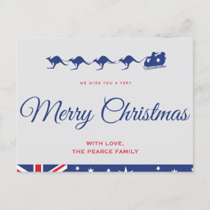 Carte postale australienne de noël Drapeau Kangaro