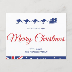 Carte postale australienne de Noël Kangaroo Aussie
