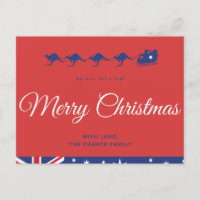 Carte postale australienne de Noël Kangaroo Sleigh