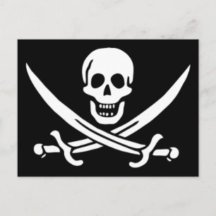 Carte Postale Authentique drapeau pirate Jack Rackam