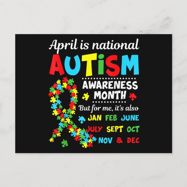 Carte Postale Autism Awareness - April is National Autism Awaren (Devant)