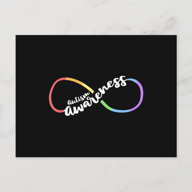 Carte Postale Autism Awareness Autistic Acceptance Rainbow Infin (Devant)