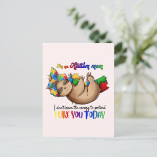 Carte Postale Autism Mom - Sloth