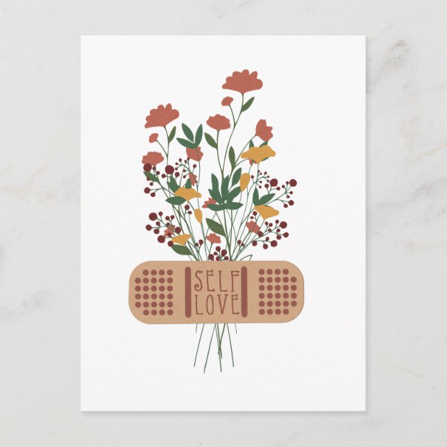 Carte Postale Auto-Love Bandage Positive Self-Care (Devant)