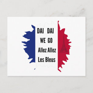 Carte Postale Autocollant Football France 2026 Allez Les Bleus