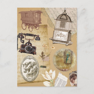 Carte Postale Autocollants vintage Rustic Postcard