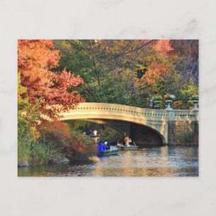 Carte Postale Automne à Central Park : Bateaux de Bow Bridge #01