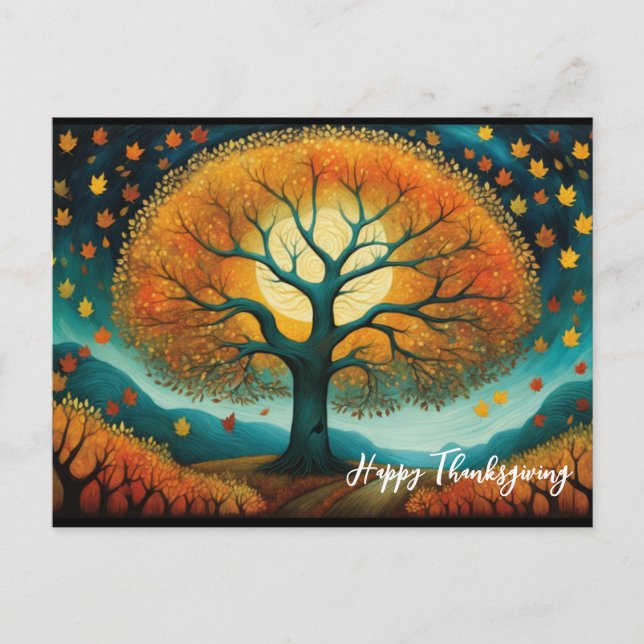 Carte Postale Automne Arbre Vacances Automne Thankgiving (Devant)