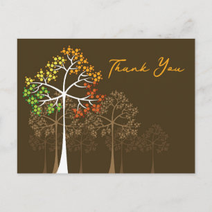 Carte Postale Automne Arbres d'automne Rustique Custom Merci Car