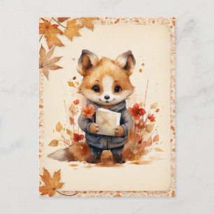 Carte Postale Automne / Automne Aquarelle Renard -