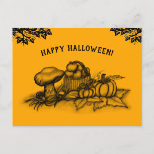 Carte Postale Automne, Bonne Halloween !