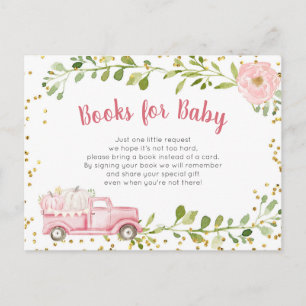 Carte Postale Automne Citrouille rose Camion Bébé Livres insérer