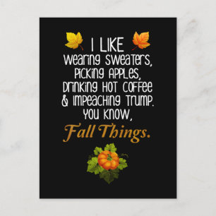 Carte Postale Automne drôle Conception politique anti-Trump