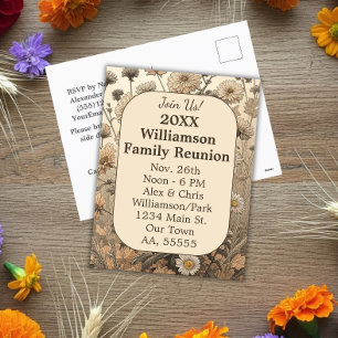 Carte postale Automne Floral Famille Réunion