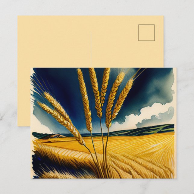 Carte postale Automne Harvest Prairie Gold (Devant / Derrière)