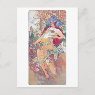 Carte Postale Automne (Quatre Saisons), Alphonse Mucha
