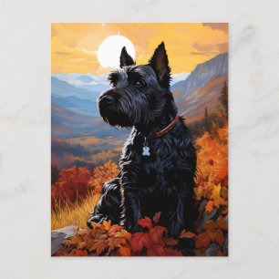 Carte Postale Automne Scottish Terrier