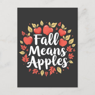 Carte Postale Automne signifie la saison de cueillette des pomme
