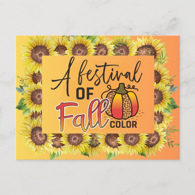 Carte Postale Automne une fête de couleur automne Thanksgiving (Devant)