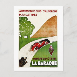Carte Postale Automobile Club D'Auvergne 1933