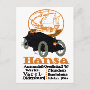 Carte Postale Automobile Hansa 1914